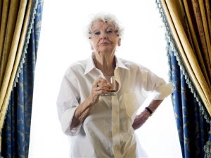 This Sept. 11, 2012 file photo shows actress Elaine Stritch posing for a photograph during the 2012 Toronto International Film Festival in Toronto. A one-night-only tribute to Stritch next month will feature Bernadette Peters, Patti Lupone, Hal Prince, Betty Buckley, Christine Ebersole and Michael Feinstein. The show, “Everybody, Rise! A Celebration of Elaine Stritch,” lead by George C. Wolfe, will be held on Nov. 17 at The Al Hirschfeld Theatre. Stritch, 89, died July 17, 2014 at her home in Birmingham, Mich. (AP Photo/The Canadian Press, Michelle Siu, File)