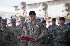 Prince Harry pays respect on Remembrance Sunday in Afghanistan