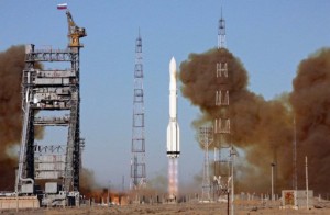 Image taken on December 5, 2010 shows a Proton-M rocket