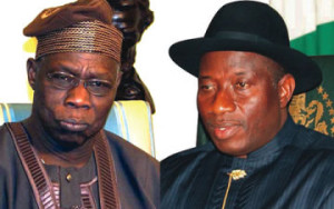 Obasanjo,(left) and President Goodluck Jonathan