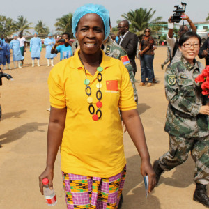 Beatrice Yordoldo, the last confirmed Ebola patient, leaves the Ebola treatment unit (ETU