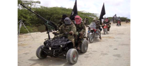 Boko Haram fighters at their headquarters in the northeastern Nigerian town of Gwoza, Maiduguri, Borno State 