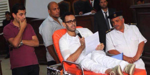 File Photo of detained Mohamed Sultan, on hunger strike for over 250 days, chained to a hospital bed on Friday 