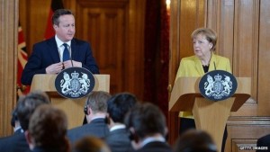 David Cameron will hold talks with Angela Merkel later