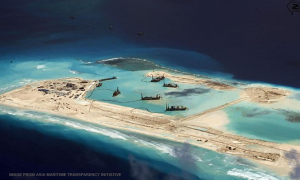 China is reportedly building an airbase in the disputed waters of Fiery Cross Reef in the Spratly Island.