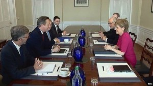 David Cameron and Nicola Sturgeon discussed further powers for Scotland at a meeting at Bute House following the general election