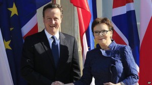 David Cameron's first meeting of the day was with Polish Prime Minister Ewa Kopacz