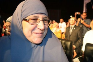 Naglaa Ali Mahmoud, wife of the Ousted Egyptian President Mohamed Morsi, is a conservative, religious Muslim  first ladywho wears the veil. 