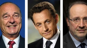 The United States wiretapped France's former presidents Jacques Chirac (L) and Nicolas Sarkozy (C), as well as current leader Francois Hollande (R), French ..