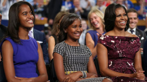 Sasha, Malia & Michelle Obama 