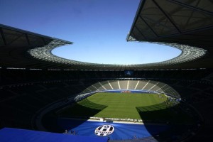 Berlin's Olympic Stadium, seen on June 4, 2015, two days ahead of the UEFA Champions League final between Juventus and Barcelona