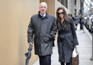 David and Lorraine Drumm leave a Boston courthouse after Lorraine Drumm was called to testify in the bankruptcy trial of her husband, former Anglo Irish Bank chief executive David Drumm.