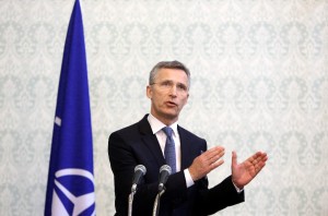 NATO Secretary General Jens Stoltenberg, speaks during a press conference at the Presidential Palace in Kabul, Afghanistan, Tuesday, March 15, 2016.