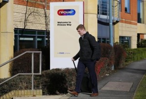 A man enters an npower facility in Solihull, Britain March 7, 2016. 