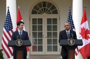 President Barack Obama pauses during a joint news conference with Canadian Prime Minister Justin Trudeau in the Rose Garden of White House in Washington, Thursday, March 10, 2016.