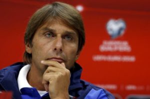 Italy's head coach Antonio Conte attends a news conference in Baku, Azerbaijan, in this October 9, 2015 file photo. Conte was named as Chelsea's new head coach with a three-year contract, the outgoing Premier League champions announced on April 4, 2016