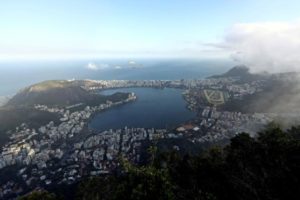 A view of Rodrigo de Freitas Lagoon from the Christ the Redeemer statue prior to the 2016 Rio Olympic games. Jul 31, 2016; Rio de Janeiro, Brazil; 