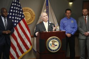 Acting U.S. Attorney Tom Beall announced Friday, Oct. 14, 2016, a major federal investigation stopped a domestic terrorism plot by a militia group to detonate a bomb at a Garden City apartment complex where a number of Somalis live.Two Liberal men and a Dodge City resident were arrested and charged in federal court with domestic terrorism charges.