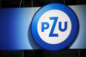 PZU's logo is seen at its headquarters in Warsaw March 30, 2015. 