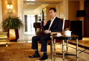 Wang Jianlin, chairman of the Wanda Group, speaks during an interview in Beijing, China, August 23, 2016.