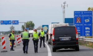 Police perform border control at the Austrian-Hungarian border in Nickelsdorf, Austria, August 29, 2016.  