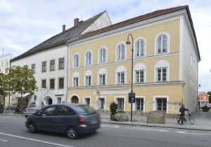 FILE - This Sept. 27, 2012 file picture shows an exterior view of Adolf Hitler's birth house, front, in Braunau am Inn, Austria. Austria's government said on Monday, Oct. 17, 2016 that it plans to tear down the house where Hitler was born and replace it with a new building. 