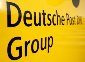 The logo of German postal and logistics group Deutsche Post DHL is seen on the delivery car "Street Scooter" in Aachen, Germany, August 23, 2016.