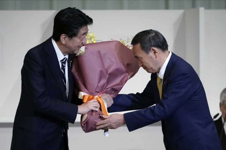 Yoshihide Suga wins party vote for Japan prime minister