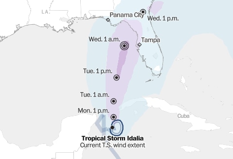 Idalia tracker: See the tropical storm’s path as it approaches Florida