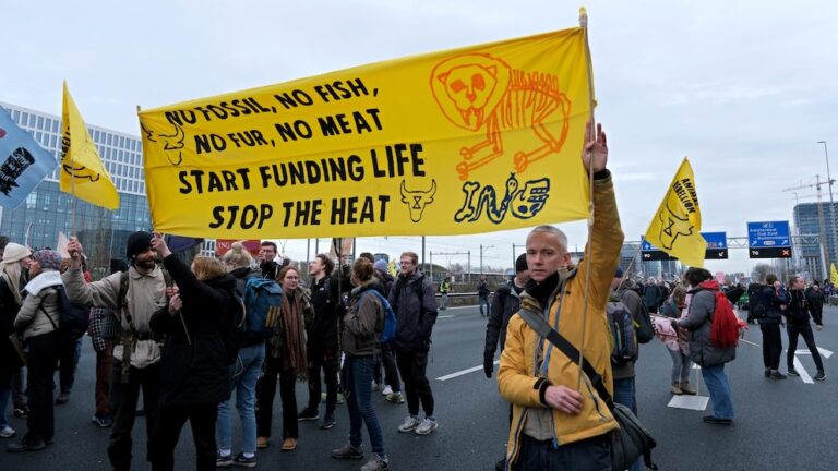 Climate activists from Extinction Rebellion have blocked part of the highway around Amsterdam