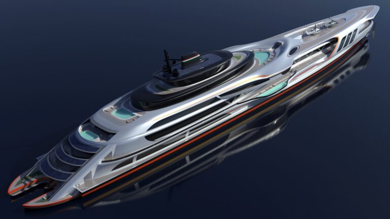 Huge £826m superyacht so big you need a golf cart to get around is inspired by a SHARK with windows like deadly teeth