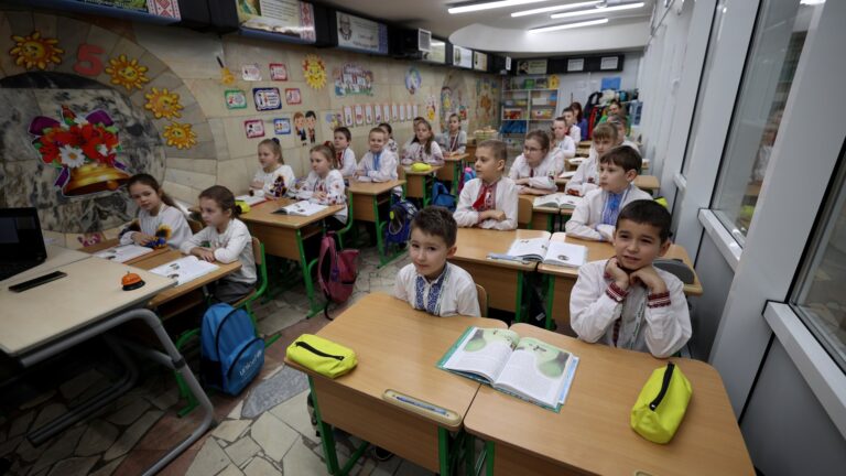 How brave Ukrainian children are going to school underground to stay safe from invasion’s bloodbath