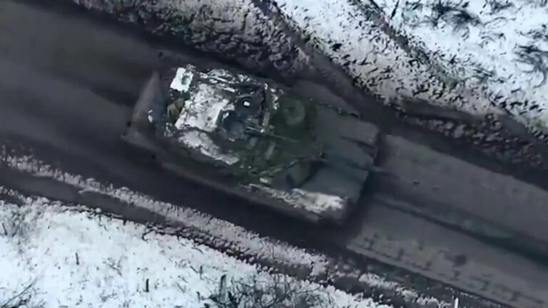 Heartstopping footage shows US-made £8million M1 Abrams tank blasting Russians on Ukraine frontline for first time