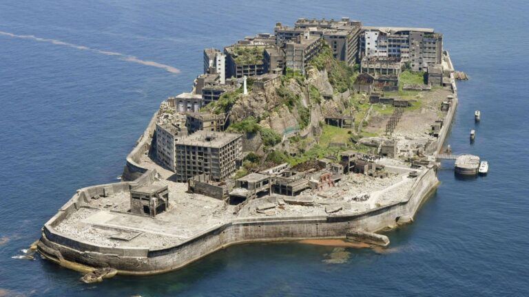 Spine-chilling private island where entire city was ‘built inside BATTLESHIP’ & residents had 5ft of living space each