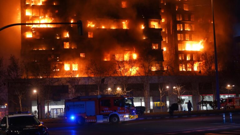 Fire engulfs 2 buildings in Spanish city of Valencia, killing at least 4 people. Nearly 20 missing