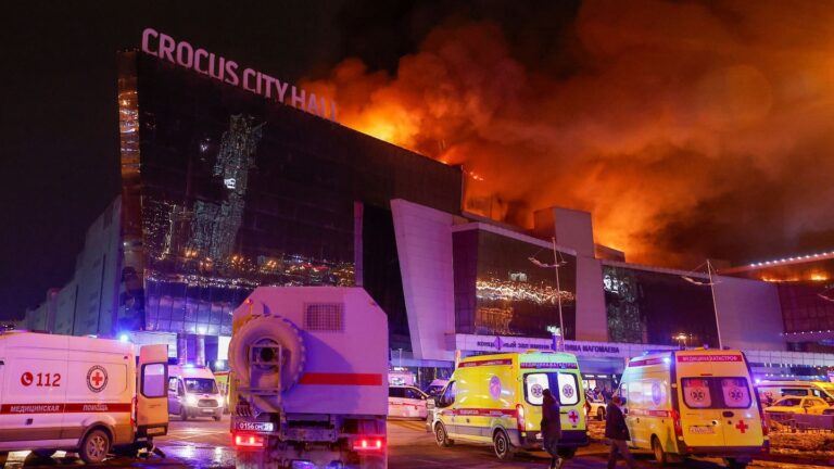 Explosion, shooting at Moscow concert hall kill at least 60, injure more