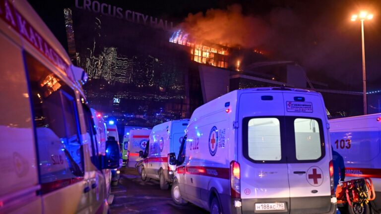 Russia says 40 killed and more than 100 wounded in attack on Moscow concert hall
